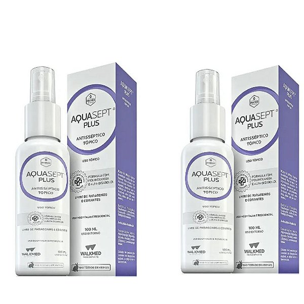 Kit C/2 Aquasept Plus Solução Polihexanida PHMB Spray 100ml Cada - Walkmed
