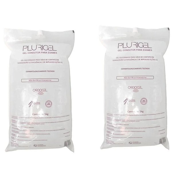 Kit C/2 Bag 5kg de Gel Condutor para Ultrassom Incolor - Plurigel