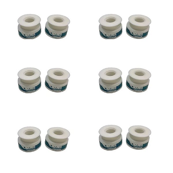 Kit C/12 Fitas Microporosas Branca 12,5mm x 10 Metros - Vital