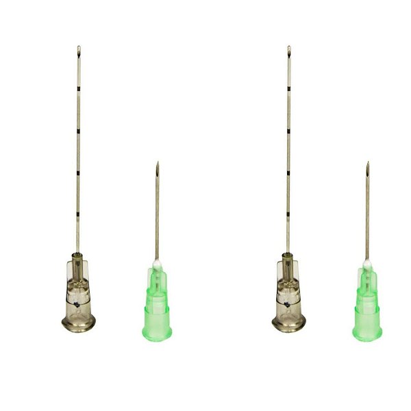 Kit C/2 Microcânulas Preenchimento Facial  C/Agulha Aux. 22g X 50mm - Fabinject