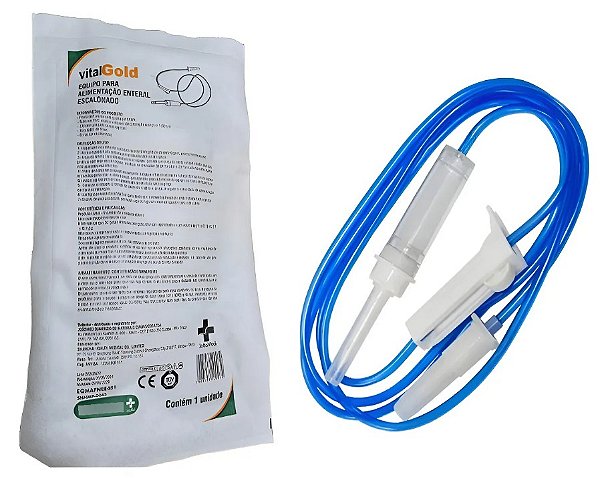 Pacote C/25 Equipos Dieta/nutrição Enteral 1,5m Escalonado Sem Filtro - Vital Gold