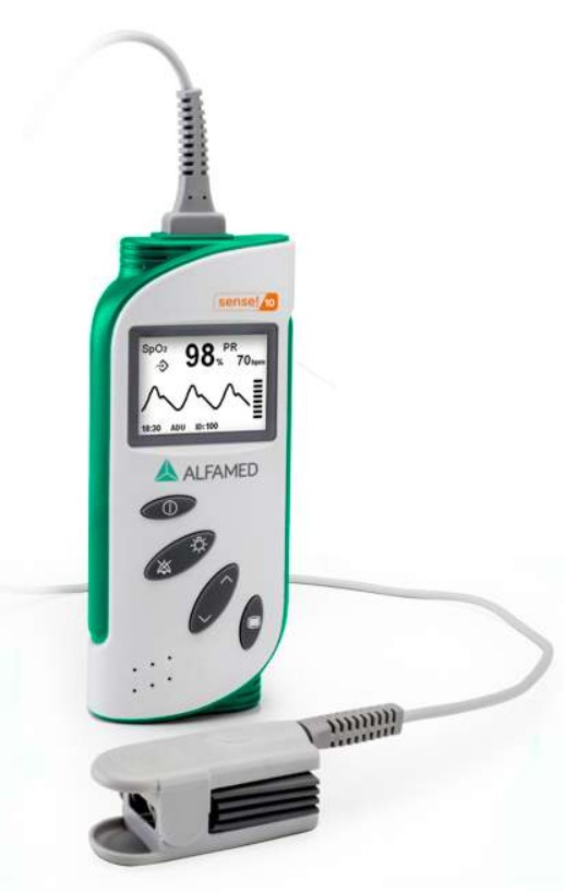 Oxímetro De Pulso Portátil SENSE 10 Com Sensor Pediátrico - Alfamed