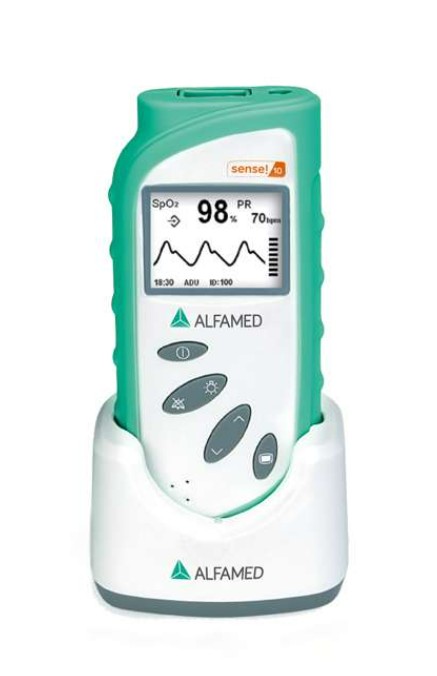 Oxímetro De Pulso Portátil SENSE 10 Com Carregador e Sensor Pediátrico- Alfamed