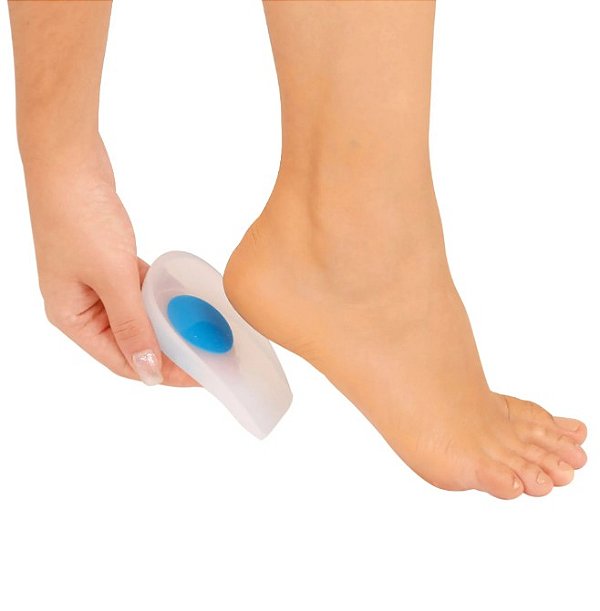 Calcanheira Siligel (Silicone) Com Ponto Azul Tam: P=33 Ao 35 (Par) - Ortho Pauher