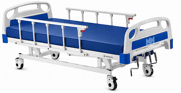 Kit Cama Hospitalar DX3 + Colchão D-33 Com Regulagem Altura Até 200kg - Dellamed