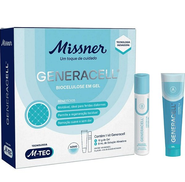 Curativo Biocelulose em Gel Generacell (Kit Gel 10g + Solução de 8ml) - Missner