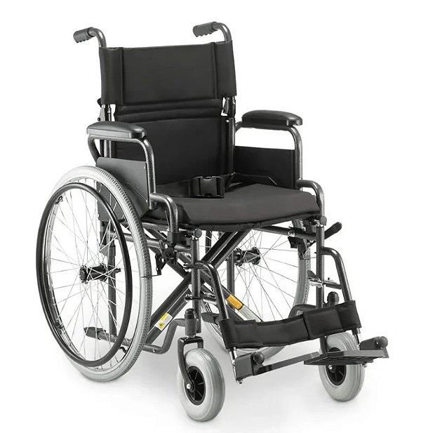 Cadeira de Rodas Aço Dobrável até 120Kg Assento 44cm D400 - Dellamed