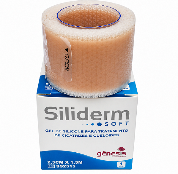 Fita em Gel De Silicone 2,5cm x 1,5m Siliderm Soft (Para Cicatrizes e Queloides) - Gênesis