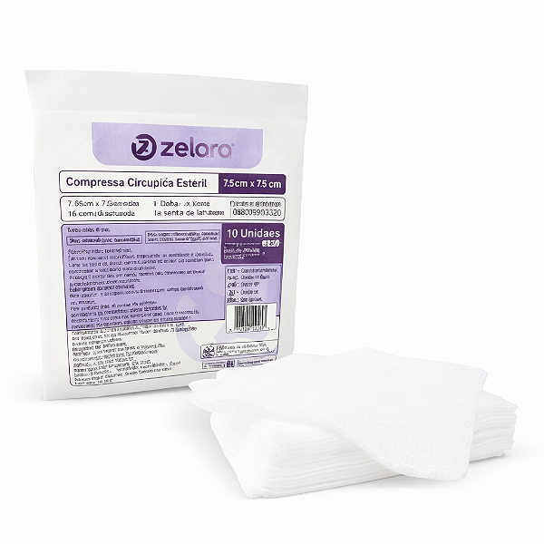 Compressa Cirúrgica Estéril Non Woven 7.5cm x 7.5cm Unidade - Zelara