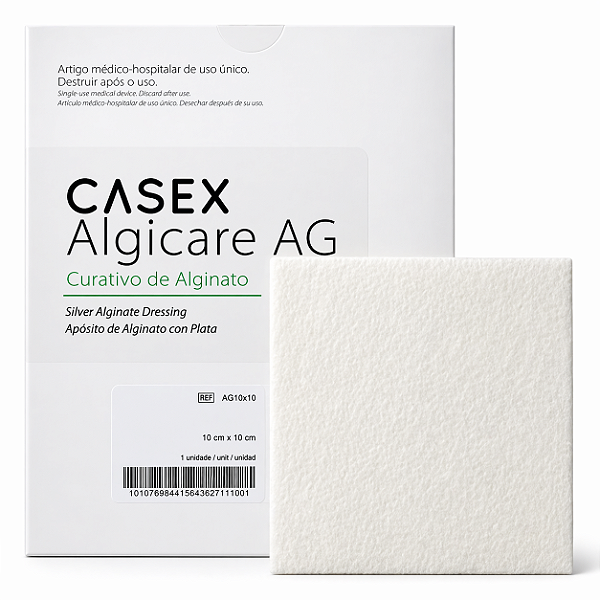 Curativo Alginato Calcio Com Prata 10X10 AP1010 Unidade - Casex