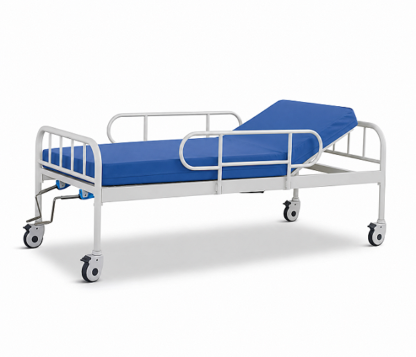 Cama Hospitalar 2 Manivelas Até 150kg + Colchão D-33 (Até 06 Posições) - Supermedy