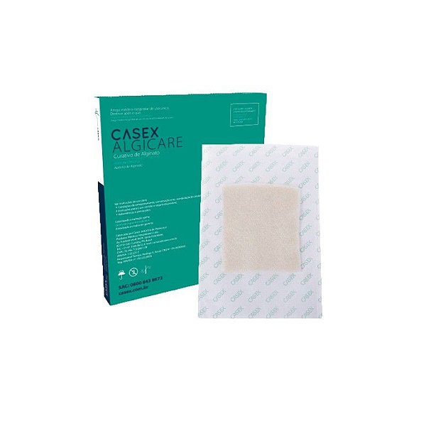 Curativo de Alginato de Cálcio e Sódio 10cm x 10cm Unidade - Casex