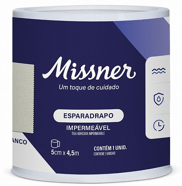 Esparadrapo Branco 5cm x 4,5m Impermeável - Missner