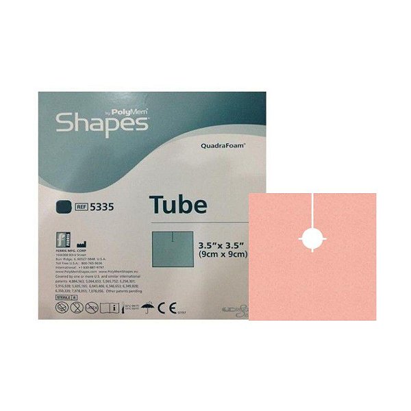 Curativo Poly Tube 09cm x 09cm P/ Traqueostomia e Ostomia - PolyMem Ref.5335