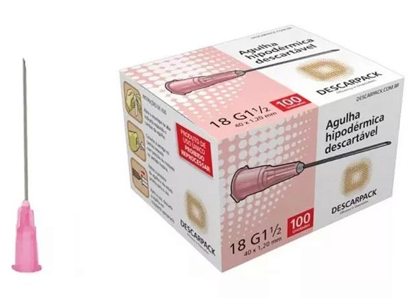 Agulha Descartável 40x12mm C/100 Unidades - Descarpack
