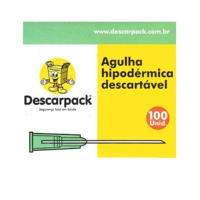 Agulha Descartável 25x0,80mm C/100 Unidades - Descarpack