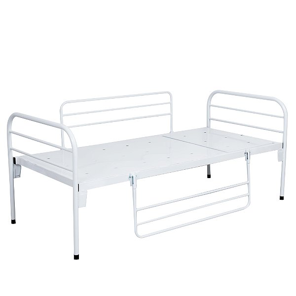 Cama Hospitalar Simples Sem Cabeceira Móvel C/Grades S-0220 - Salutem