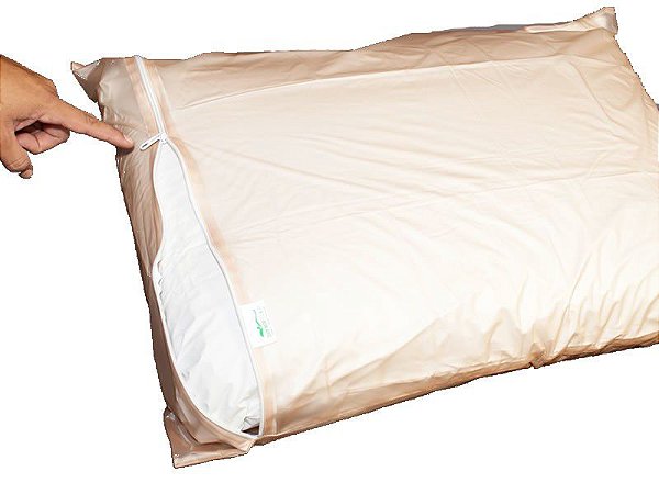 Fronha Para Travesseiro Bege Impermeável 70cm x 52cm C/ZÍper - Senior Care