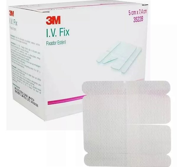 Caixa C/100 Unidades Curativos IV Fix Fixador De Cateter 5cm x 7,4cm 3522BR - 3M