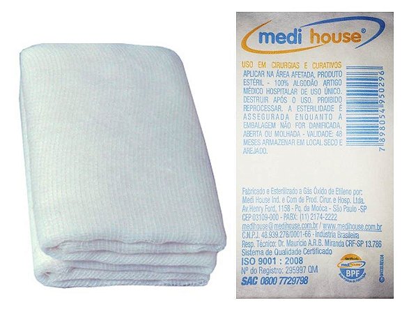 Curativo Algodonado Estéril 15cm x30cm (Aberto) tipo Zobec - Medi House