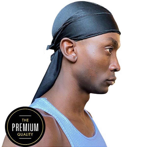 Durag de Poliester Preta (Premium)