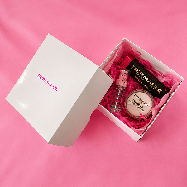 Kit Pele Perfeita Dermacol (primer, base de alta cobertura e pó translúcido)