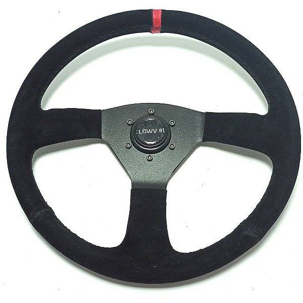 VOLANTE R SPAK CAMURÇA HASTE PRETA REVESTIDA TARJA VERMELHA (SPK 1S31T) LOWV