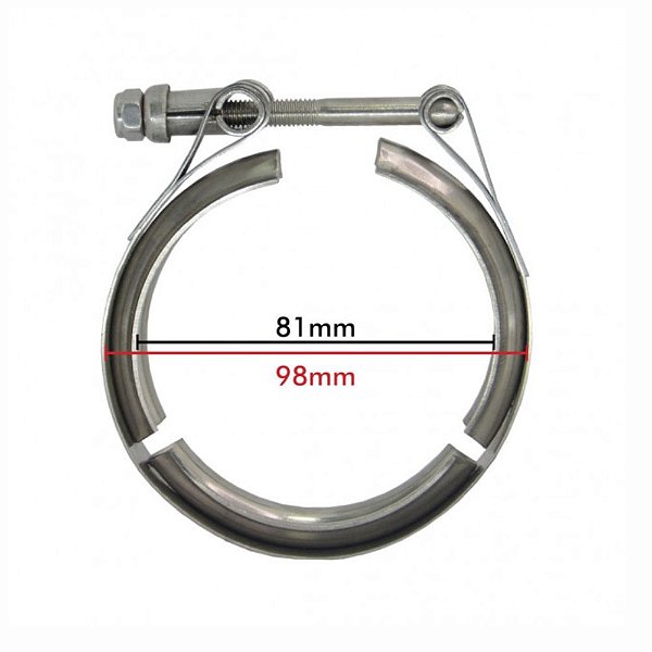 ABRAÇADEIRA V-BAND INOX 2¾" (MHVB-2-3/4-SS) METAL HORSE