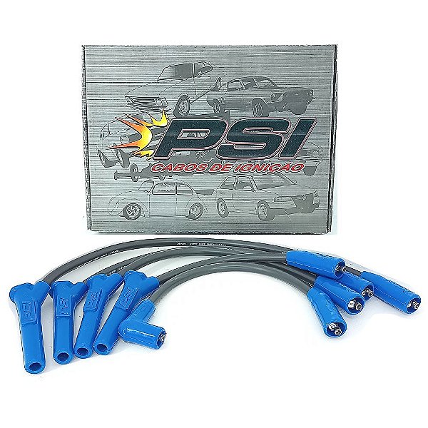 CABO VELA SILICONE 10MM VW AP PRETO PONTA AZUL COM PINO (4013 - PSI 003) PSI