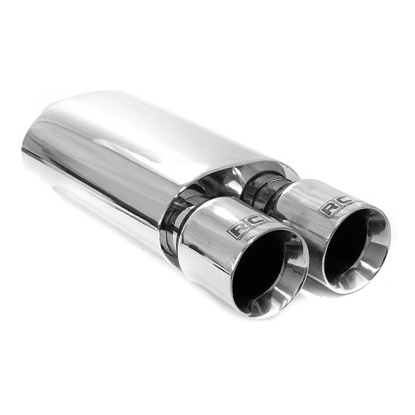 ABAFADOR OVAL SAÍDA PONTEIRA DUPLA RETA 3,5" E ENCAIXE 3" - 2½" (RCI253) RACE CHROME
