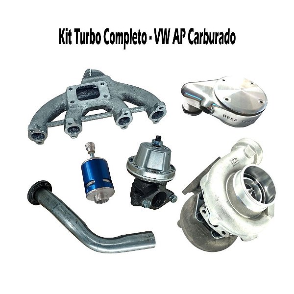 KIT TURBO VW AP 1.6 e 1.8 CARBURADO PARA BAIXO COM TURBINA