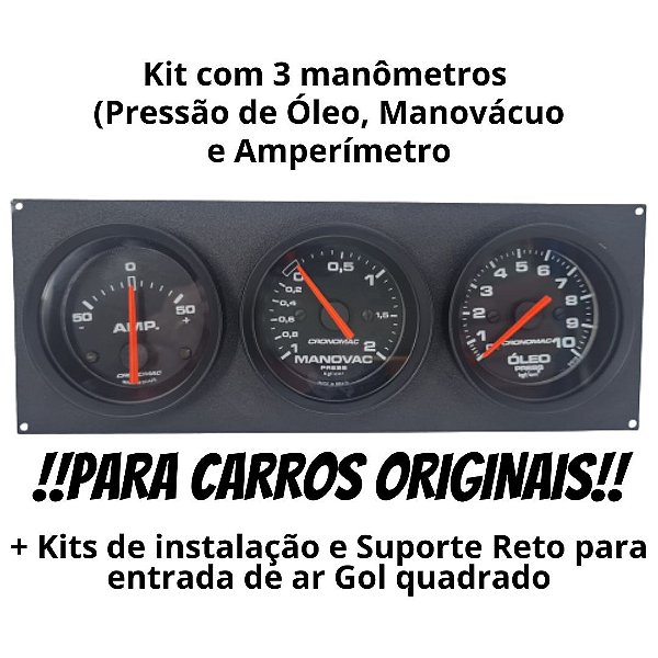 KIT MANÔMETROS ORIGINAL/ASPIRADO/TURBO COM SUPORTE E KITS