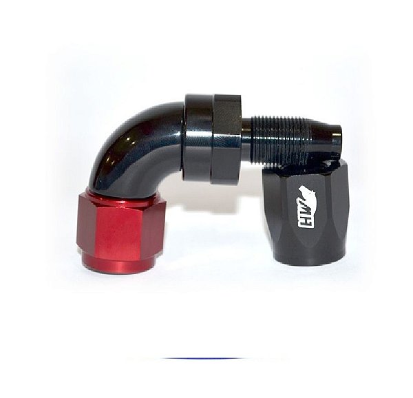 CONEXAO 8AN / AN8 90º PRETO E VERMELHO (MHCA-90-8-PV) METAL HORSE