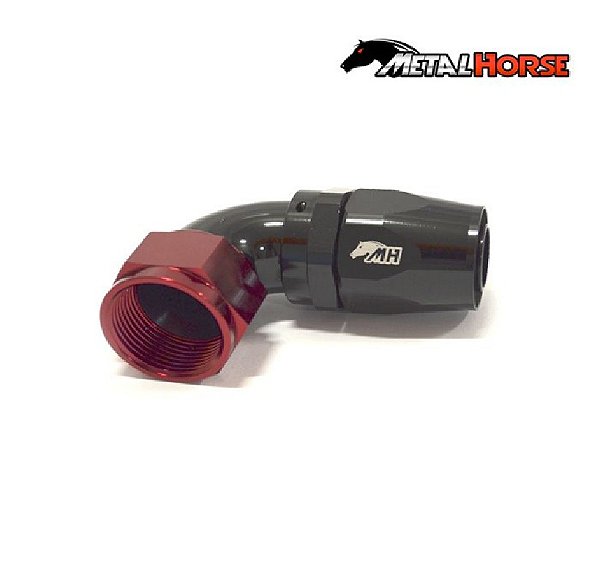 CONEXAO 16AN / AN16 90º PRETO E VERMELHO (MHCA-90-16-PV) METAL HORSE