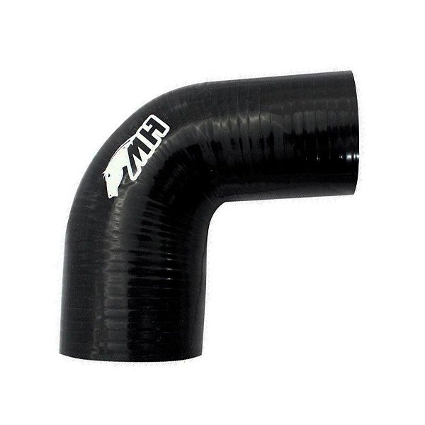MANGOTE SILICONE REDUÇÃO CURVA 90º 3" x 2½" PRETO METAL HORSE
