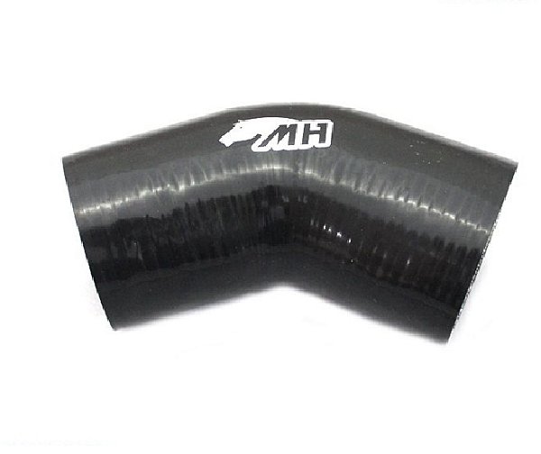 MANGOTE SILICONE REDUCAO CURVA 45º 4" X 3½" PRETO (MHSH-45-102-89-152) METAL HORSE