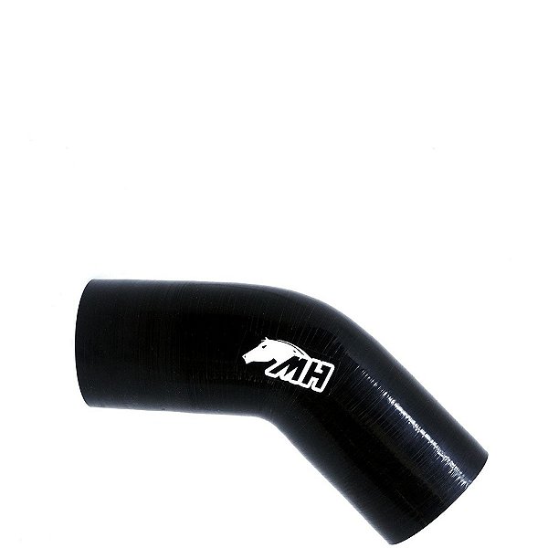 MANGOTE SILICONE CURVA 45º 2¾" PRETO (MHSH-45-70-125) METAL HORSE