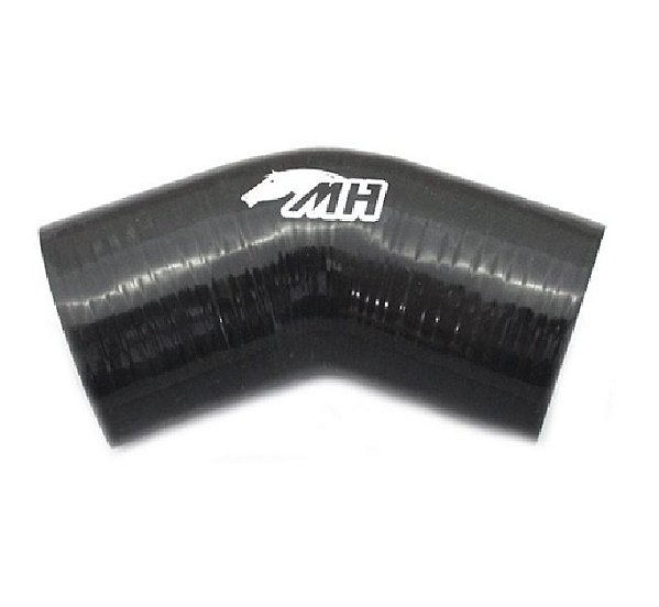 MANGOTE SILICONE CURVA 45º 3½" PRETO (MHSH-45-89-125) METAL HORSE