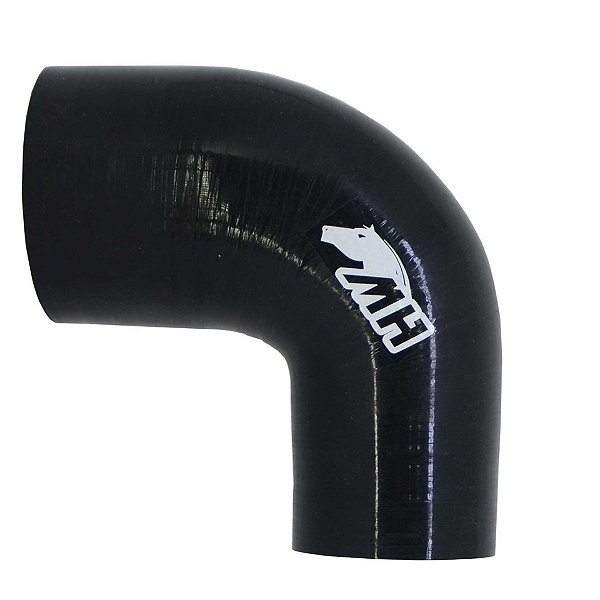 MANGOTE SILICONE REDUCAO CURVA 90º 3" x 2" PRETO (MHSH-90-76-51-125) METAL HORSE