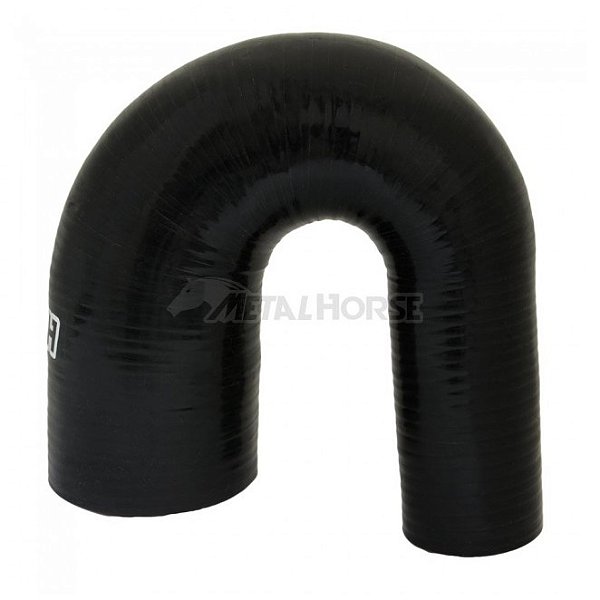 MANGOTE SILICONE "TIPO U DO MI" 180º 2¾" X 2" PRETO (MHSH-180-70-51) METAL HORSE