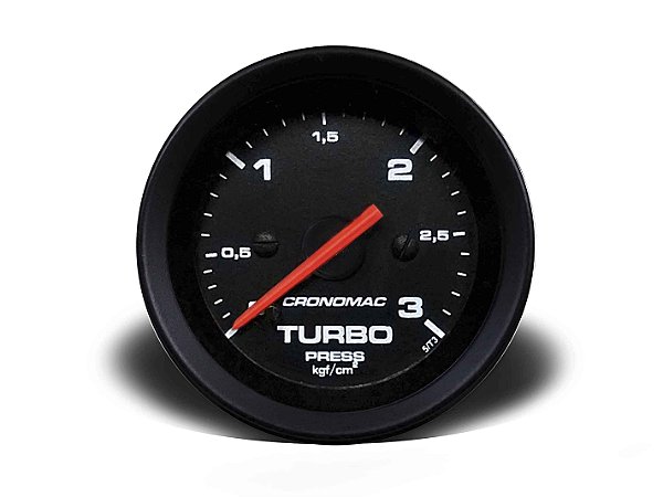 MANÔMETRO TURBO 52MM MECÂNICO 3KG STREET PRETO (155303SP) CRONOMAC