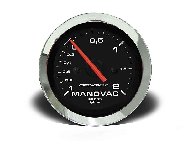 MANOVÁCUO 52MM MECÂNICO 2KG CROMA PRETO CRONOMAC
