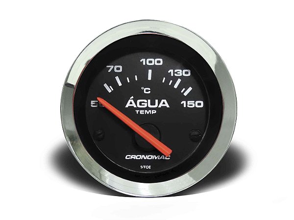 TERMÔMETRO ELÉTRICO 52MM ÁGUA CROMA PRETO (315110CP) CRONOMAC