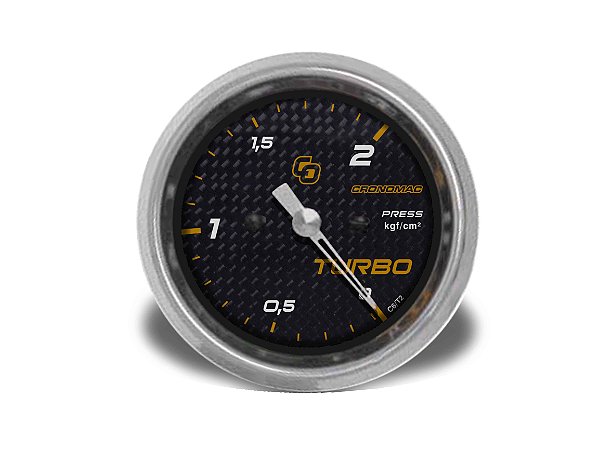MANÔMETRO TURBO 60MM MECÂNICO 2KG CARBONO CRONOMAC