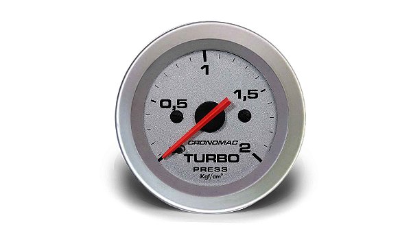 MANÔMETRO TURBO 52MM MECÂNICO 2KG RACING (155302RT) CRONOMAC