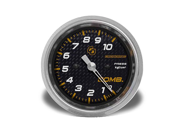 MANÔMETRO COMBUSTÍVEL 60MM MECÂNICO 10KG CARBONO CRONOMAC