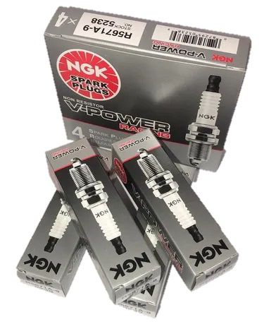 JOGO VELAS IGNIÇÃO 4 UNIDADES NGK V-POWER GRAU 9 R5671A-9 SEXTAVADO 16MM