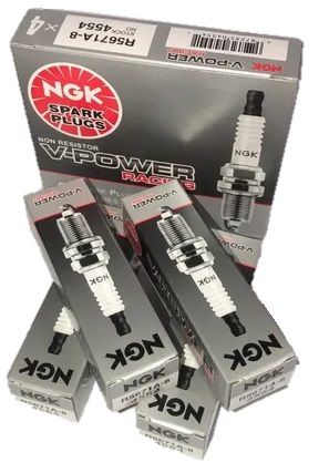 JOGO VELAS IGNIÇÃO 4 UNIDADES NGK V-POWER GRAU 8 R5671A-8 SEXTAVADO 16MM