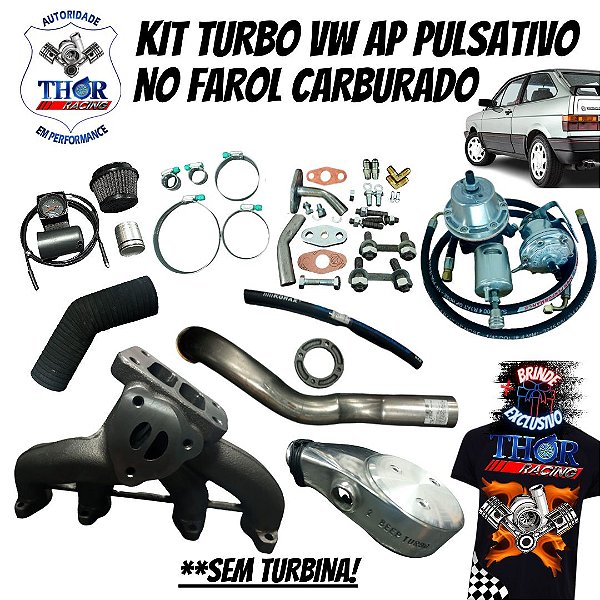 KIT TURBO VW AP 1.6/1.8/2.0 CARBURADO PULSATIVO NO FAROL SEM TURBINA