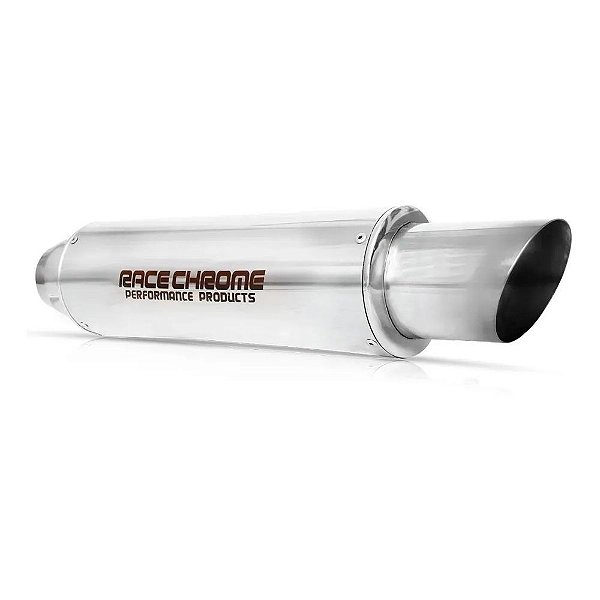 ABAFADOR CORPO 4" SAÍDA 3" - 2"1/2 PONTEIRA CHANFRADA CROMADO RACE CHROME